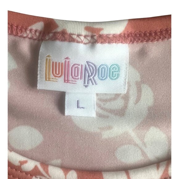 LuLaRoe Maria Floral Maxi Dress Pink & White Short Sleeve Large - Picture 11 of 15